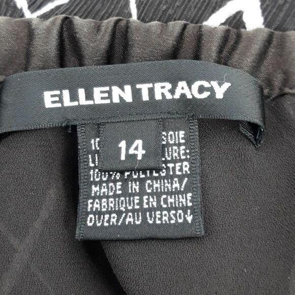 Ellen Tracy Parochial Crinkle Silk Pleated Plaid Full Tea Length Skirt Sz 14 - Picture 2 of 10